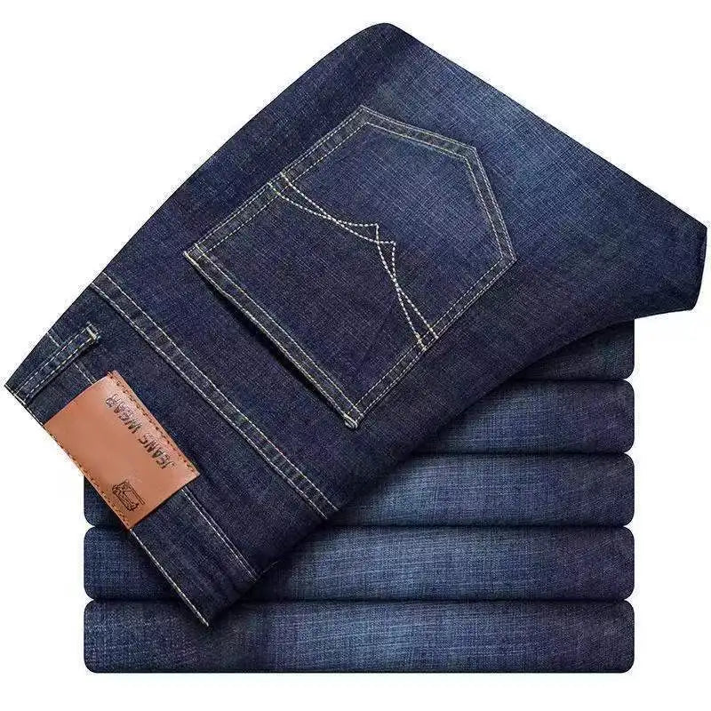 2025 Men Fashion Straight Jeans Men 2025 New Stretch Slim Fit Pants Comfortable Soft Business Denim Trousers Male Brand Clothing