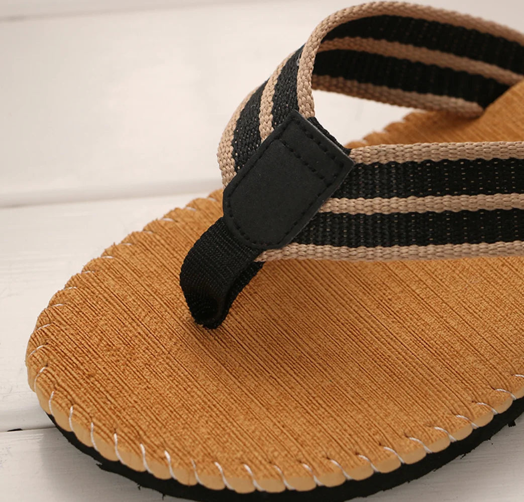1pair New Summer Fashion Hard Wearing Outdoor Beach Sandals Men's Personality Flip-flops Slippers