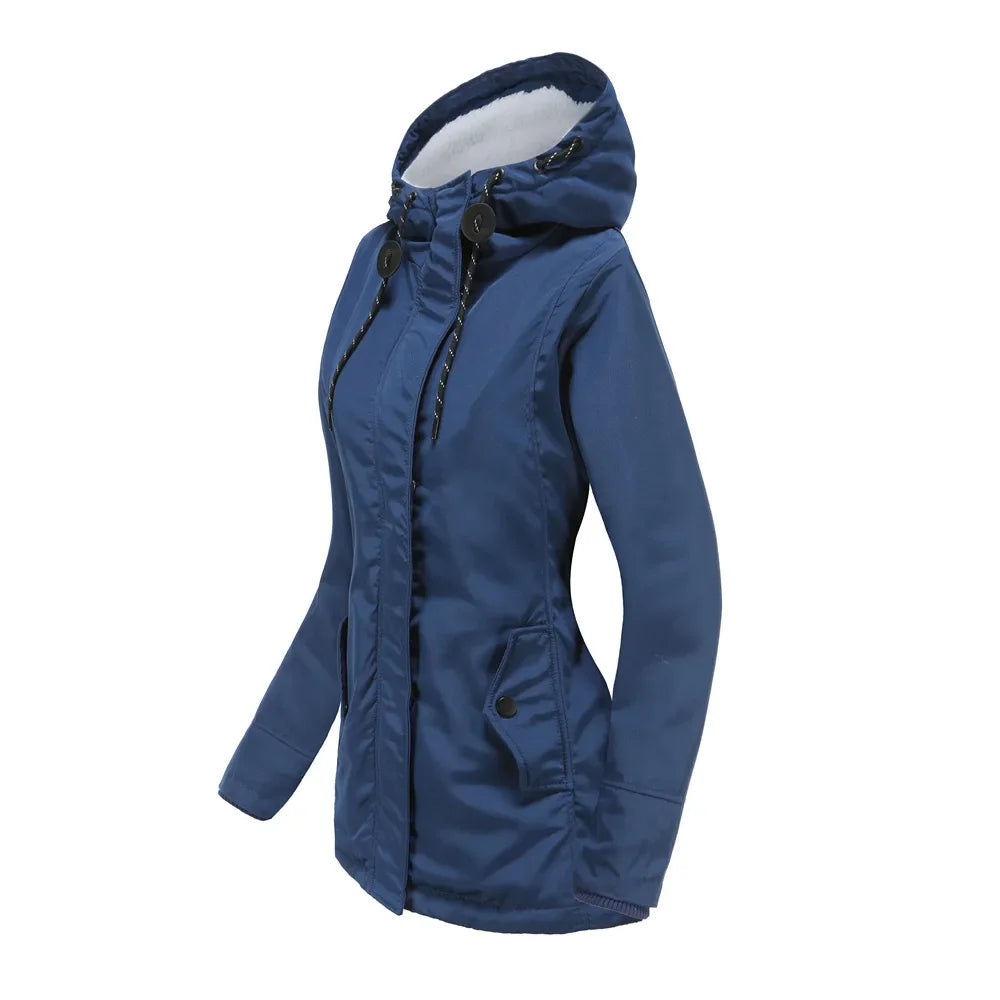 2023 Womens Parker Coat Autumn/winter Cotton-padded Jacket for Women Thickened Jacket Womens Casual Hooded Coat