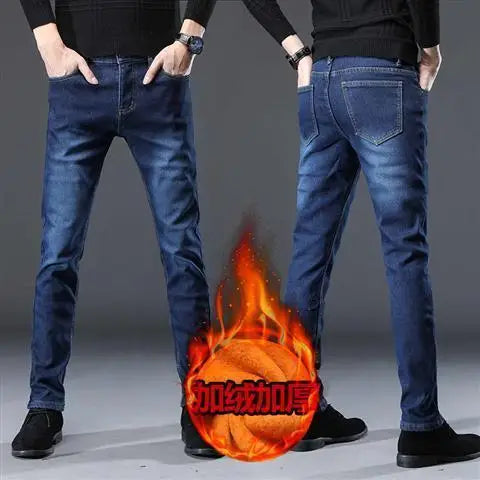 Summer Blue Comfortable Stylish Classic Designer Men's Slim Jeans Luxury Brand Korean Fashion Student Cowboy Soild Denim Pants