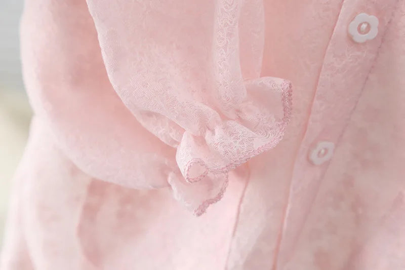 Baby Girls Sun Protection Jackets Summer Long Sleeve Rabbit Ear Hooded Lace Sunscreen Jacket Girs Lightweight Thin Outerwear