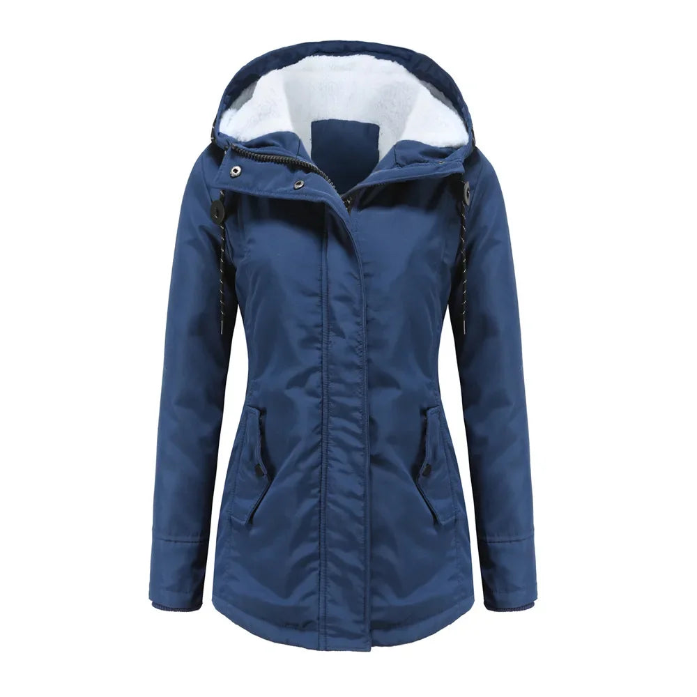 2023 Womens Parker Coat Autumn/winter Cotton-padded Jacket for Women Thickened Jacket Womens Casual Hooded Coat