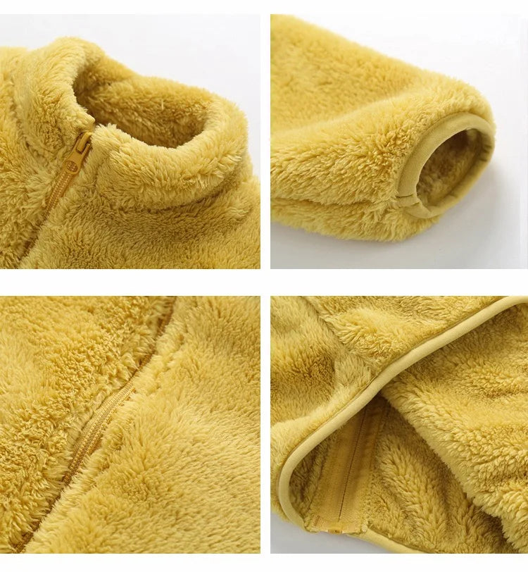 1pcs Boys Girls Autumn Coat Children Winter Thermal Fleece Jacket Kids Coats Double Sided Velvet Outerwear Baby Warm Clothes