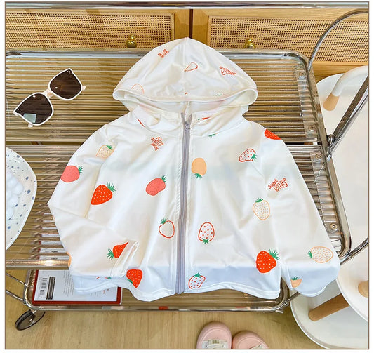 0-5TKorean breathable children's clothing hooded casual jacket children's sun protection clothes girls boys outdoor sportswear