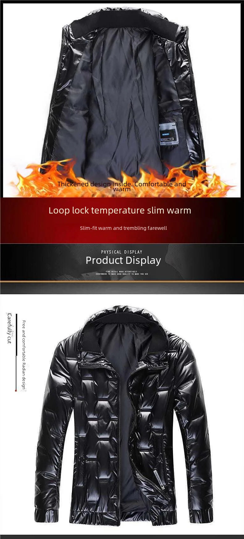 Trendy Men's Cropped Winter Jacket Lightweight Down Cotton Stand Collar Warm Casual Style Korean Version Thickened For Parkas