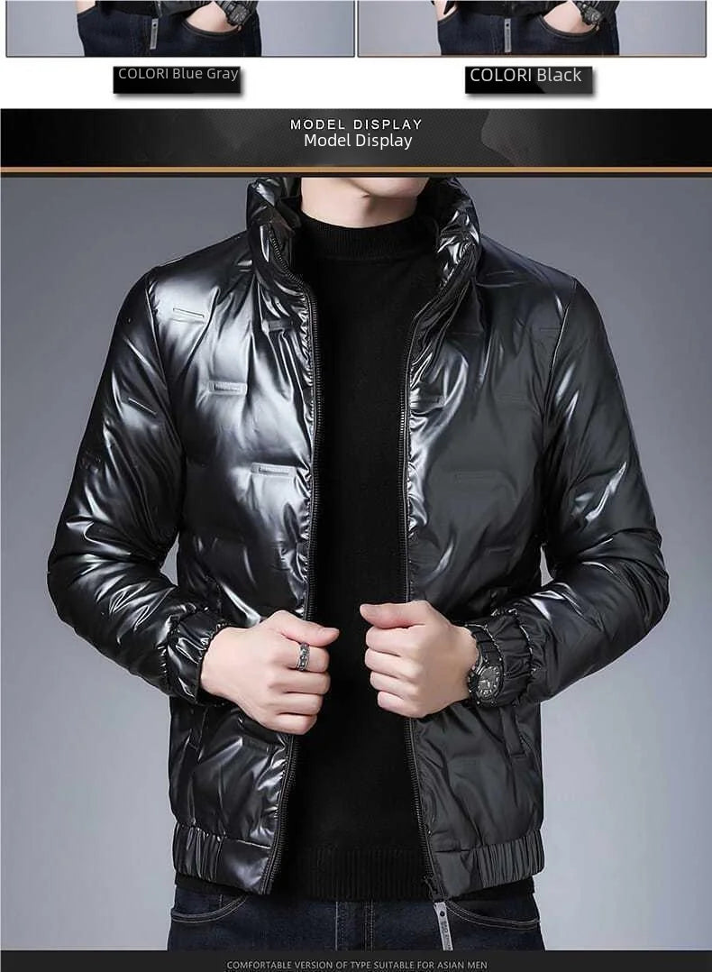 Trendy Men's Cropped Winter Jacket Lightweight Down Cotton Stand Collar Warm Casual Style Korean Version Thickened For Parkas