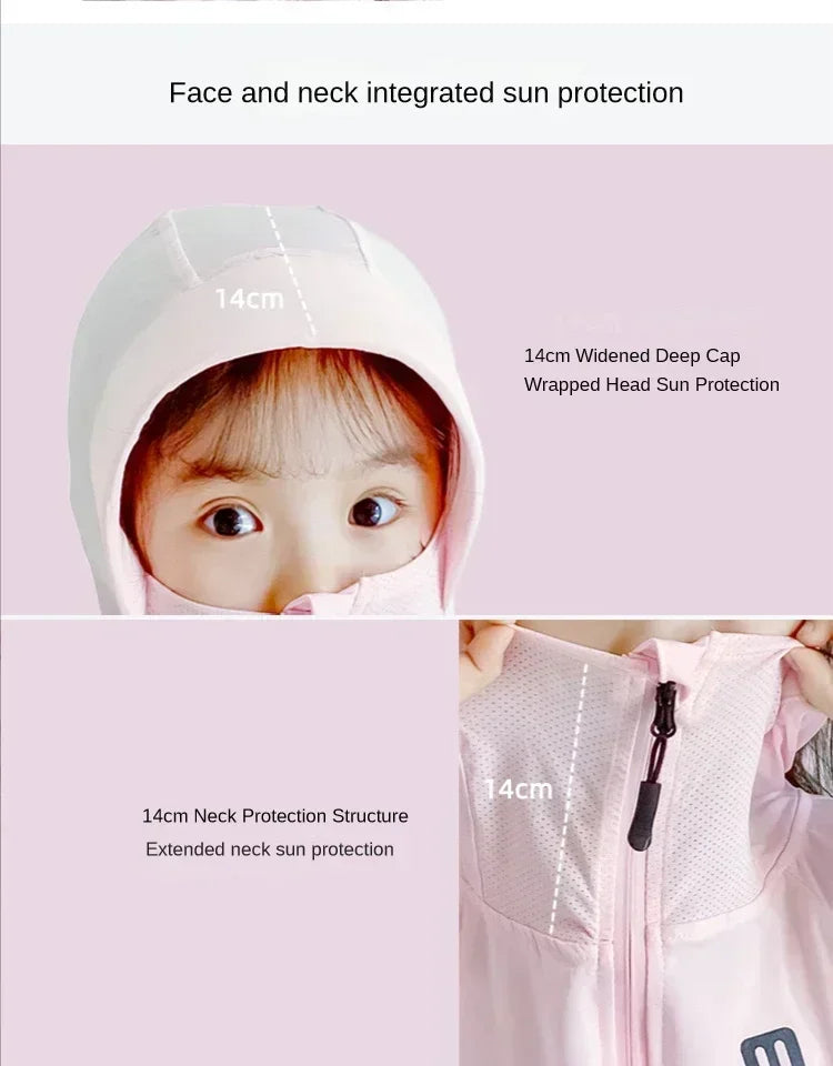 Children's Outdoor Ice Silk Sunscreen Jacket UV Resistant Children's Summer Cycling Sunscreen Jacket Children's Clothing