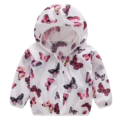 New Boys Sun Protective Jacket Thin Style Spring Summer Little Princess Coat Hooded Zipper Baby Outerwear Children's Clothing