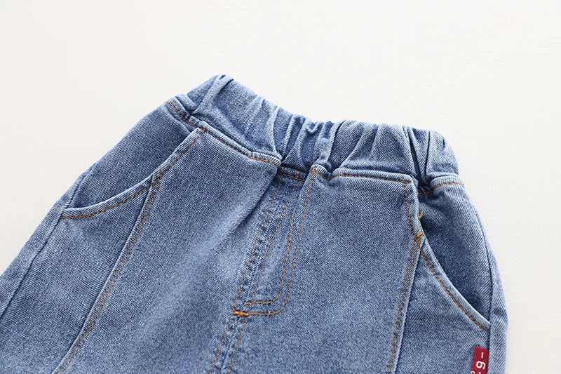 New Hot Baby Boys Girls Jeans Pants Children Trousers Boys Girls Jeans Boys Casual Pants Cartoon Jeans Kids 1 2 3 4 YEARS