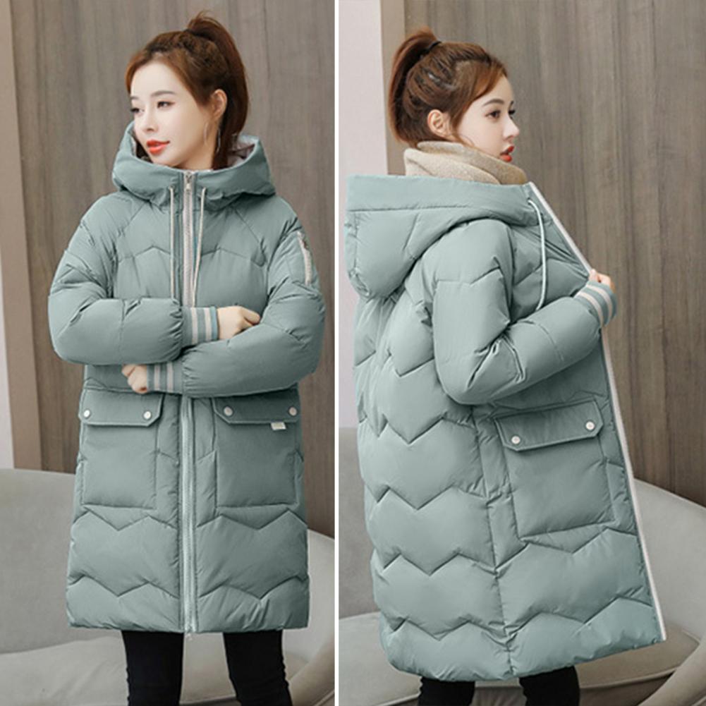 2025 New Women Long Down Cotton Jacket Korean Loose Cotton Coat Winter Thicken Warm Women Parkas Winter Female Hooded Coat