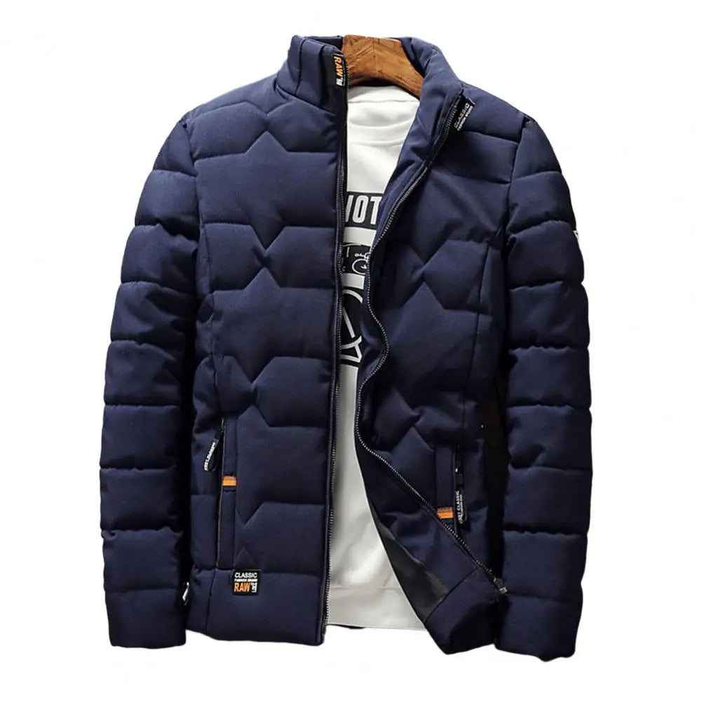 Autumn Winter Jacket Men Thicken Warm Cotton-padded Mens Jackets Slim Fit Stand Collar Youth Winter Jackets and Coats For Men