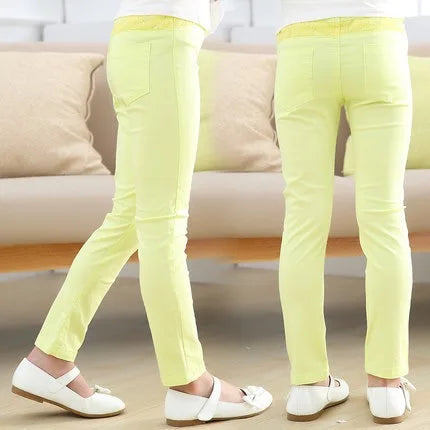 1pcs Spring Summer Girl Pencil Pants Elastic Thin Baby Legging Slim Fit Children's Leggings Autumn Kids Imitation Jeans Trousers
