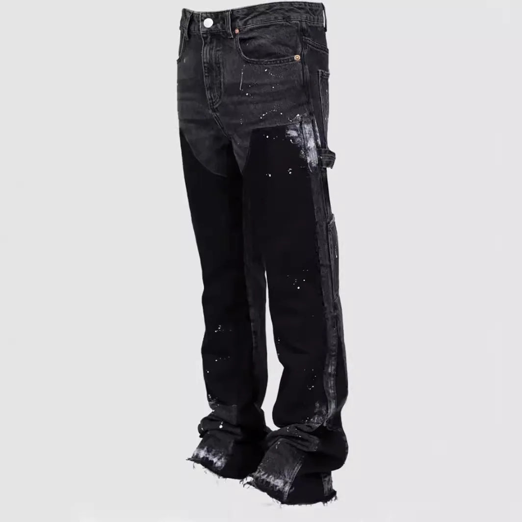 Pantalones vaqueros lavados para hombre, estilo vintage, hasta los tobillos, cintura media, bolsillos, botones, cremallera, desgastados, ropa de calle, pantalones rectos