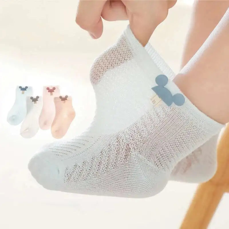 1 Pair Baby Socks Boys Girls Rabbit Ear Mouse Soft Summer Ultrathin Mesh Children Newborn Kids Infant Toddler Elastic