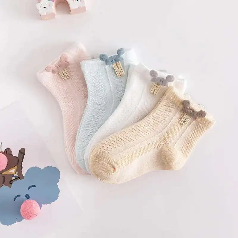 1 Pair Baby Socks Boys Girls Rabbit Ear Mouse Soft Summer Ultrathin Mesh Children Newborn Kids Infant Toddler Elastic