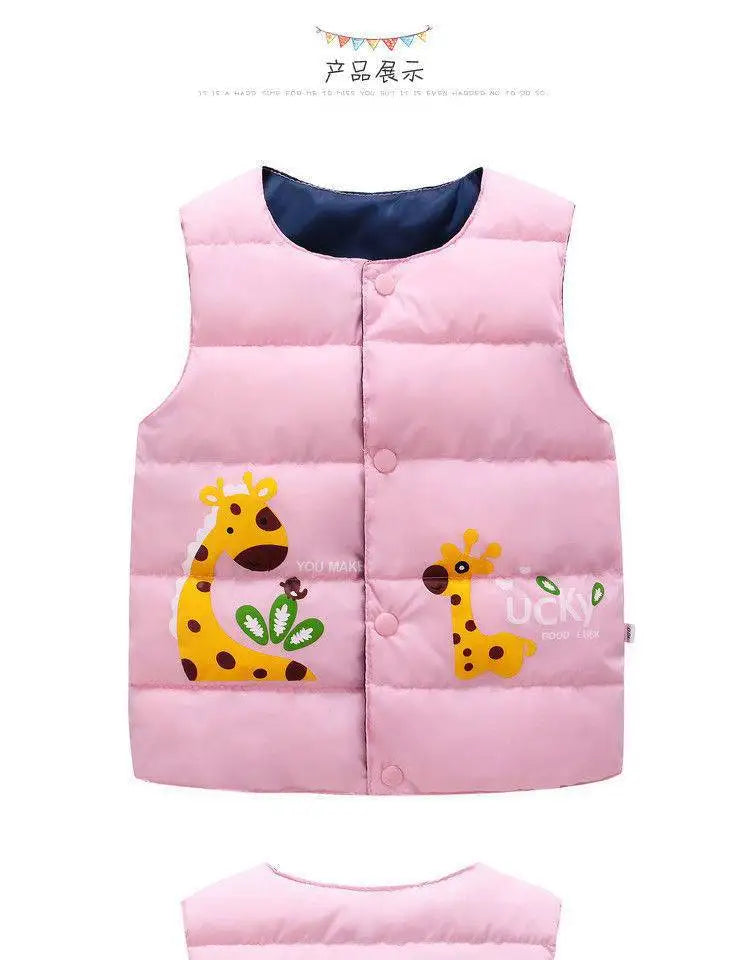 Baby Boys Girls Warm Spring Autumn Down Jacket Vest Children Outerwear Clothing Toddler Padded Waistcoat Kids Outfits Clothes