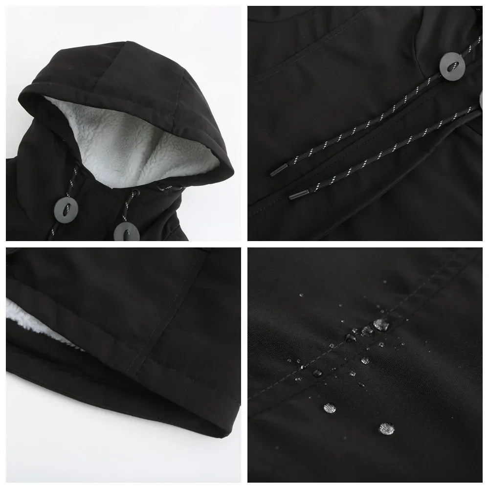 2023 Womens Parker Coat Autumn/winter Cotton-padded Jacket for Women Thickened Jacket Womens Casual Hooded Coat