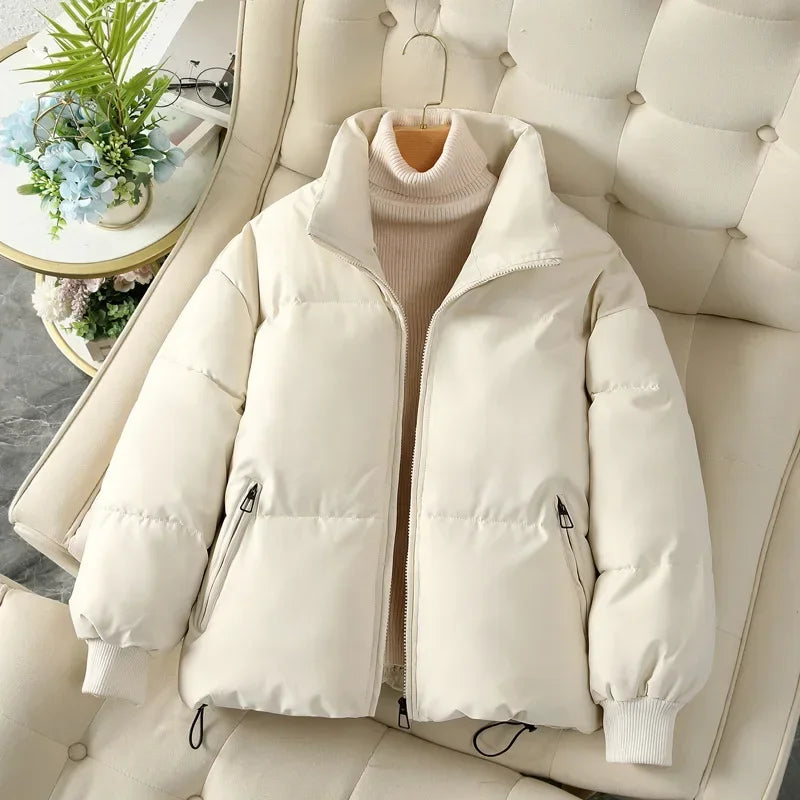 Parkas Women Coat Jacket Autumn Winter Keep Warm Puffer Jacket Stand Collar Harajuku Outwear Loose Padded Vest Korean Fall 2024