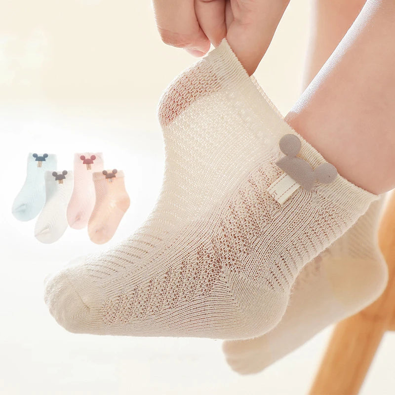 1 Pair Baby Socks Boys Girls Rabbit Ear Mouse Soft Summer Ultrathin Mesh Children Newborn Kids Infant Toddler Elastic