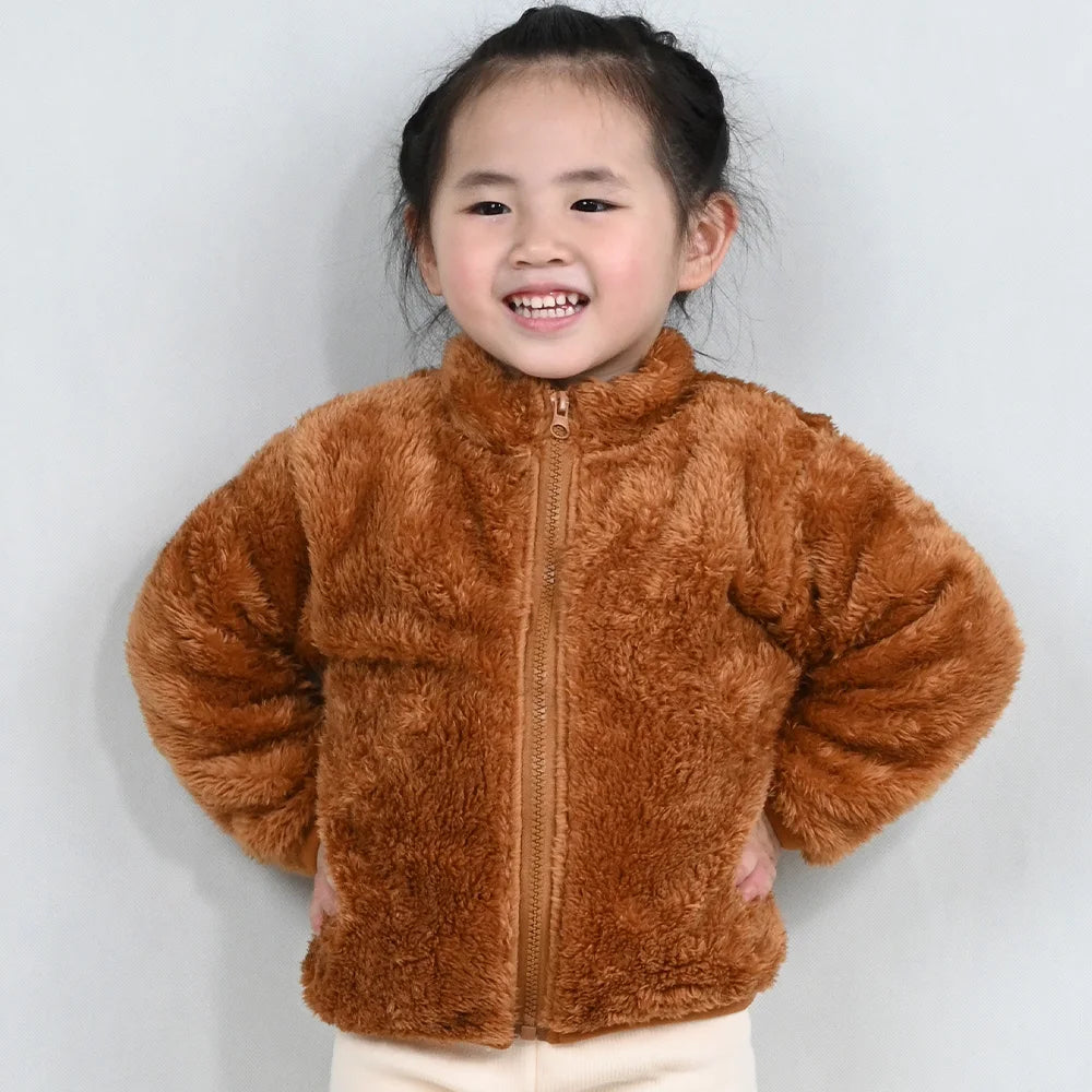 Autumn Winter Children's Coats Double Sided Velvet Outerwear Baby Warm Clothes Children Thermal Fleece jacket Boys Girls Coat