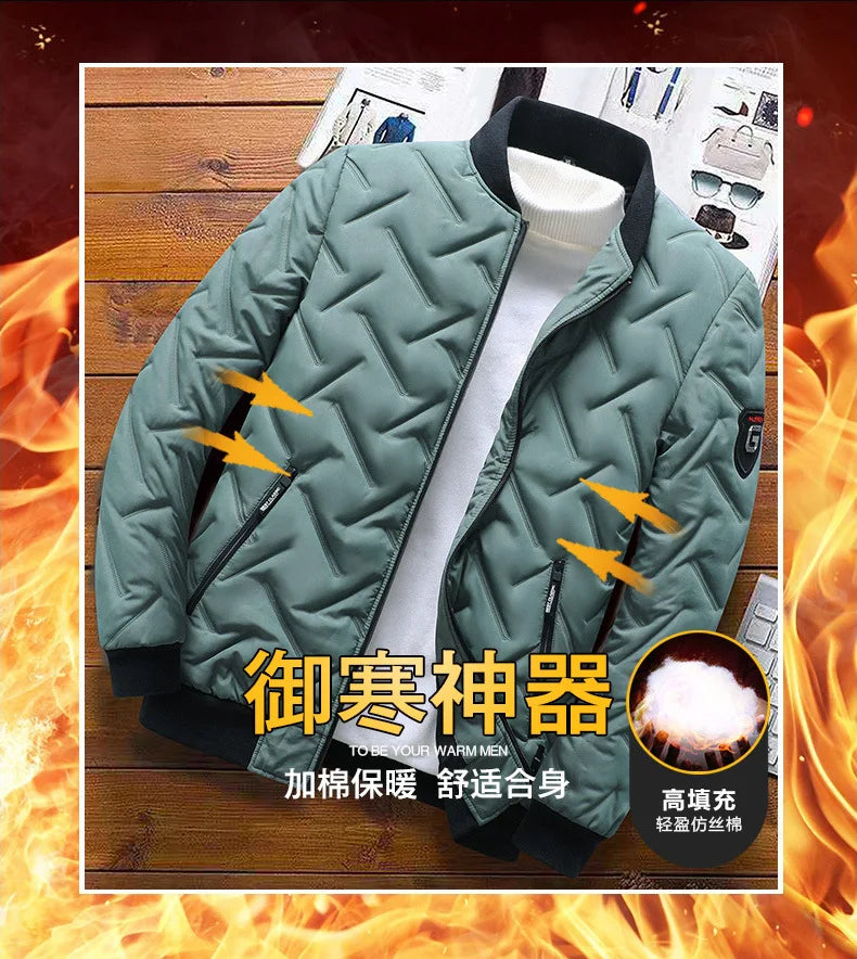 New 2025 Autumn Winter Jacket Men Cotton Padded Jacket Korean Streetwear Casual Jacket Men Fashion Clothing Male Warm Coats 5XL