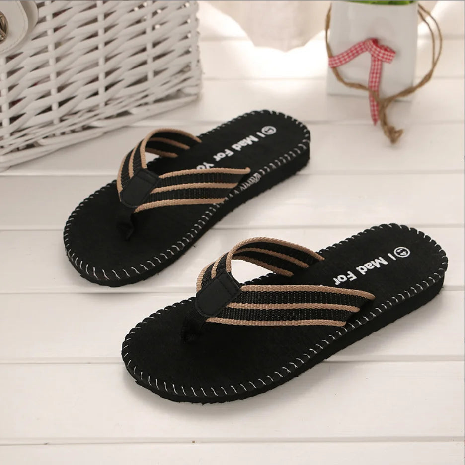 1pair New Summer Fashion Hard Wearing Outdoor Beach Sandals Men's Personality Flip-flops Slippers