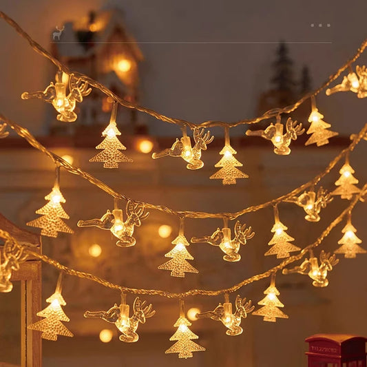 1-10M Christmas Snowflake star light string Moon star string lights for Xmas Party Supplie Tree Garden home Decorations