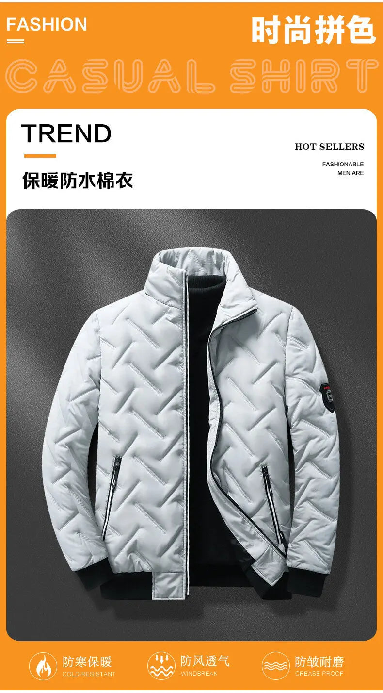 New 2025 Autumn Winter Jacket Men Cotton Padded Jacket Korean Streetwear Casual Jacket Men Fashion Clothing Male Warm Coats 5XL
