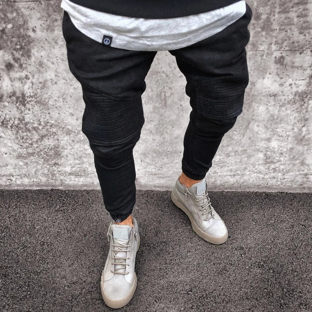 Denim Pencil Pants Men Vintage Washed Jeans High Waist Pockets Zipper Fly Basics Ankle Length Trousers 2025 Casual Long Denims