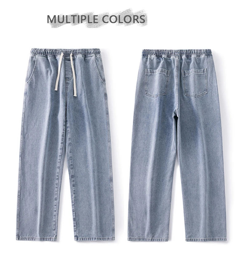 Autumn Korean Fashion Drawstring Y2K Jeans Homme Classic Baggy Straight Wide Leg Pants 2025 New Hip Hop Streetwear Casual jean