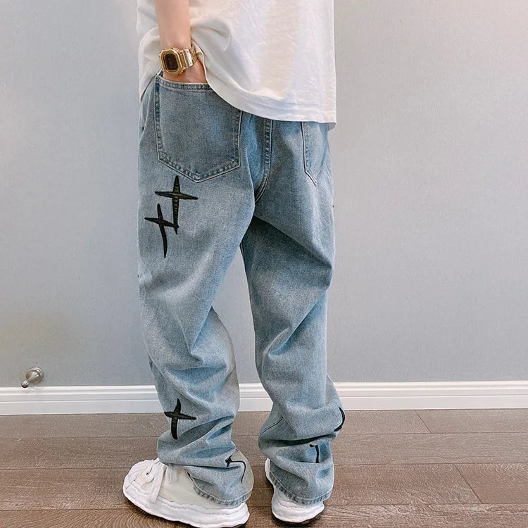 Pantalones cargo de pierna ancha para hombre, ropa de calle, pantalones vaqueros holgados para hombre, pantalones rectos de moda para hombre, ropa de calle para hombre, pantalones cargo, ropa Y2K
