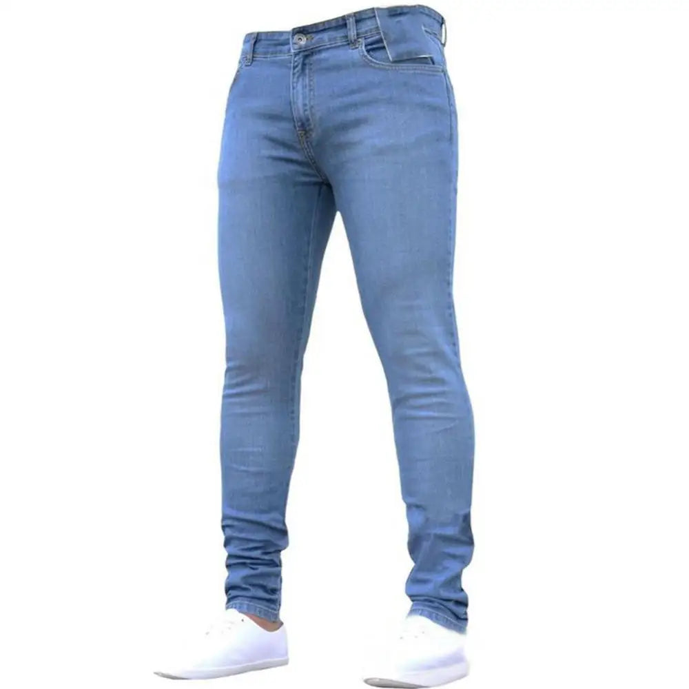 Jeans Blue Pants Streetwear Denim Men Stretch Fashion Skinny Jeans Trousers Long Autumn Winter Mens Fit Leggings