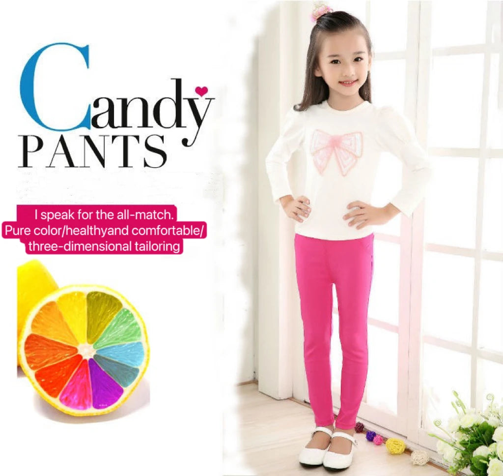 1pcs Spring Summer Girl Pencil Pants Elastic Thin Baby Legging Slim Fit Children's Leggings Autumn Kids Imitation Jeans Trousers
