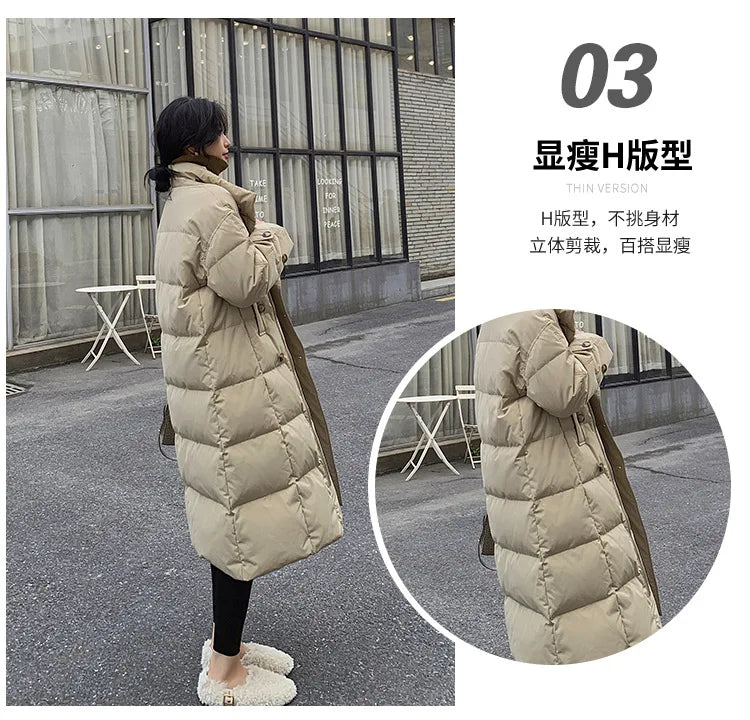 Thick Cotton-padded Jacket Winter Loose Stand Collar Women Coat Cotton Padded Jackets Warm Parka Women Casual Big Pocket Outwear