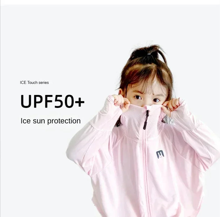 Children's Outdoor Ice Silk Sunscreen Jacket UV Resistant Children's Summer Cycling Sunscreen Jacket Children's Clothing