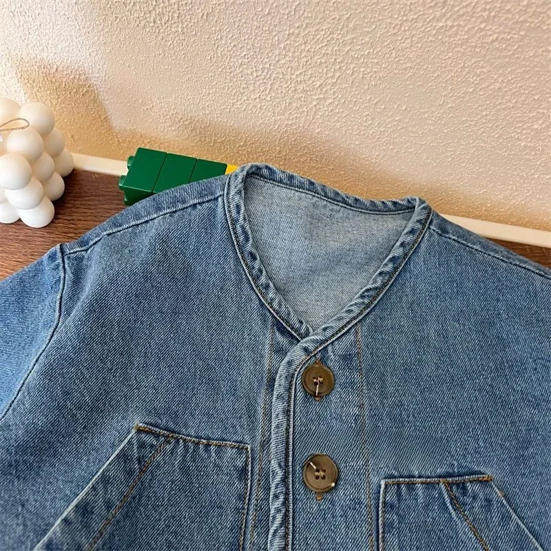 Kids Coats Cowboy New Spring Autumn Fashino Korean Casual Baggy Long Sleeve