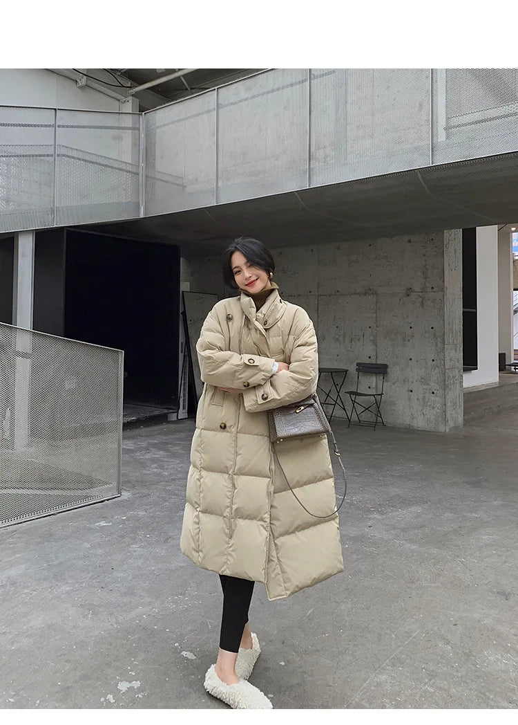 Thick Cotton-padded Jacket Winter Loose Stand Collar Women Coat Cotton Padded Jackets Warm Parka Women Casual Big Pocket Outwear