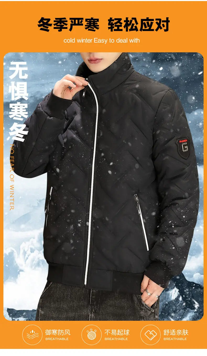 New 2025 Autumn Winter Jacket Men Cotton Padded Jacket Korean Streetwear Casual Jacket Men Fashion Clothing Male Warm Coats 5XL