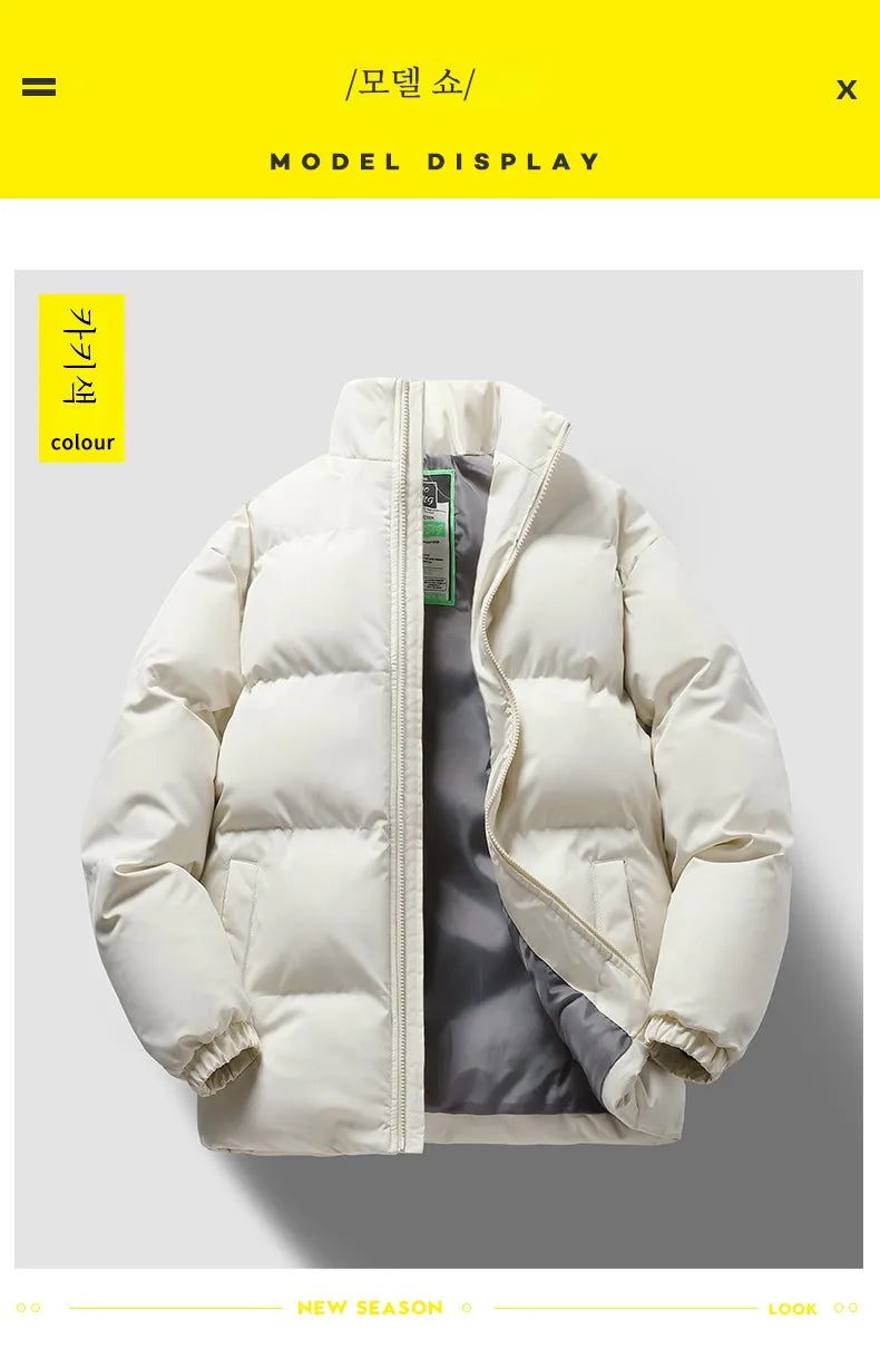 Down Jacket Cotton-padded Clothes Winter Thickened Cotton-padded Coat New Men And Women Couple Chopsticks Casual Youth Warm O...