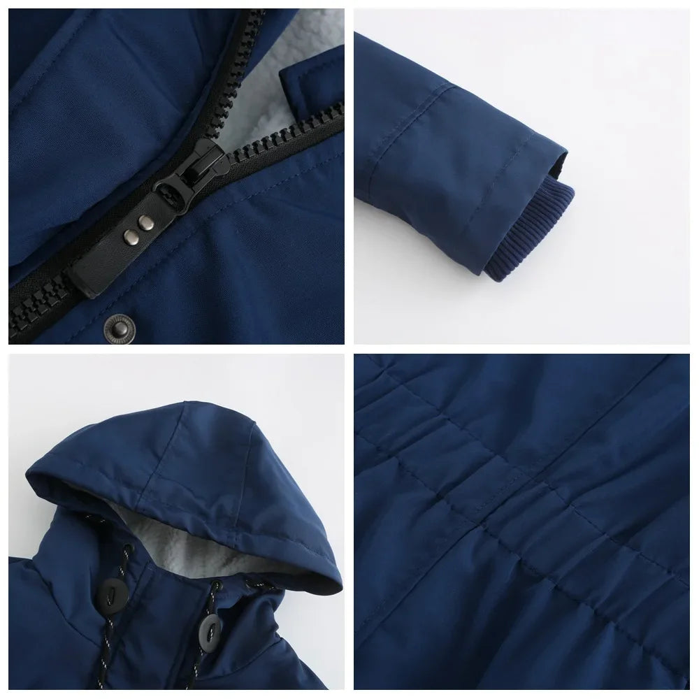 2023 Womens Parker Coat Autumn/winter Cotton-padded Jacket for Women Thickened Jacket Womens Casual Hooded Coat
