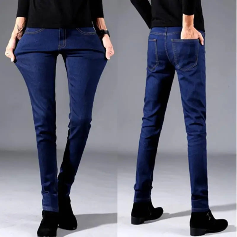 Summer Blue Comfortable Stylish Classic Designer Men's Slim Jeans Luxury Brand Korean Fashion Student Cowboy Soild Denim Pants