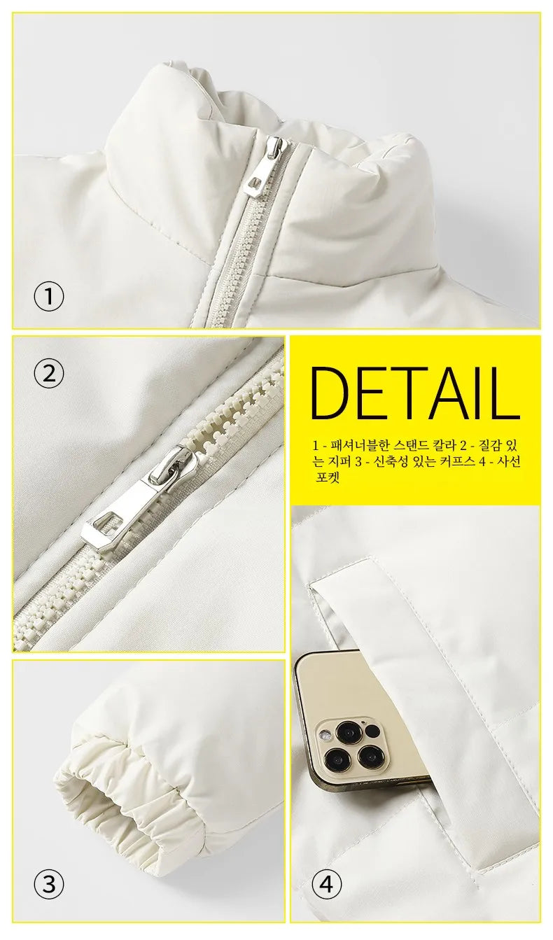 Down Jacket Cotton-padded Clothes Winter Thickened Cotton-padded Coat New Men And Women Couple Chopsticks Casual Youth Warm O...