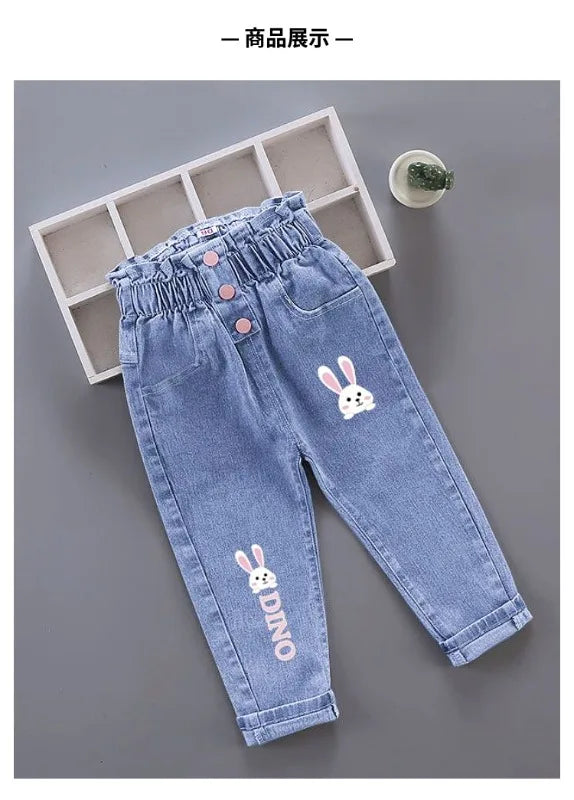 Pantalones para niñas, ropa para niños, vaqueros para niños, pantalones vaqueros vaqueros, ropa de moda para primavera y otoño, ropa informal estilo Harajuku