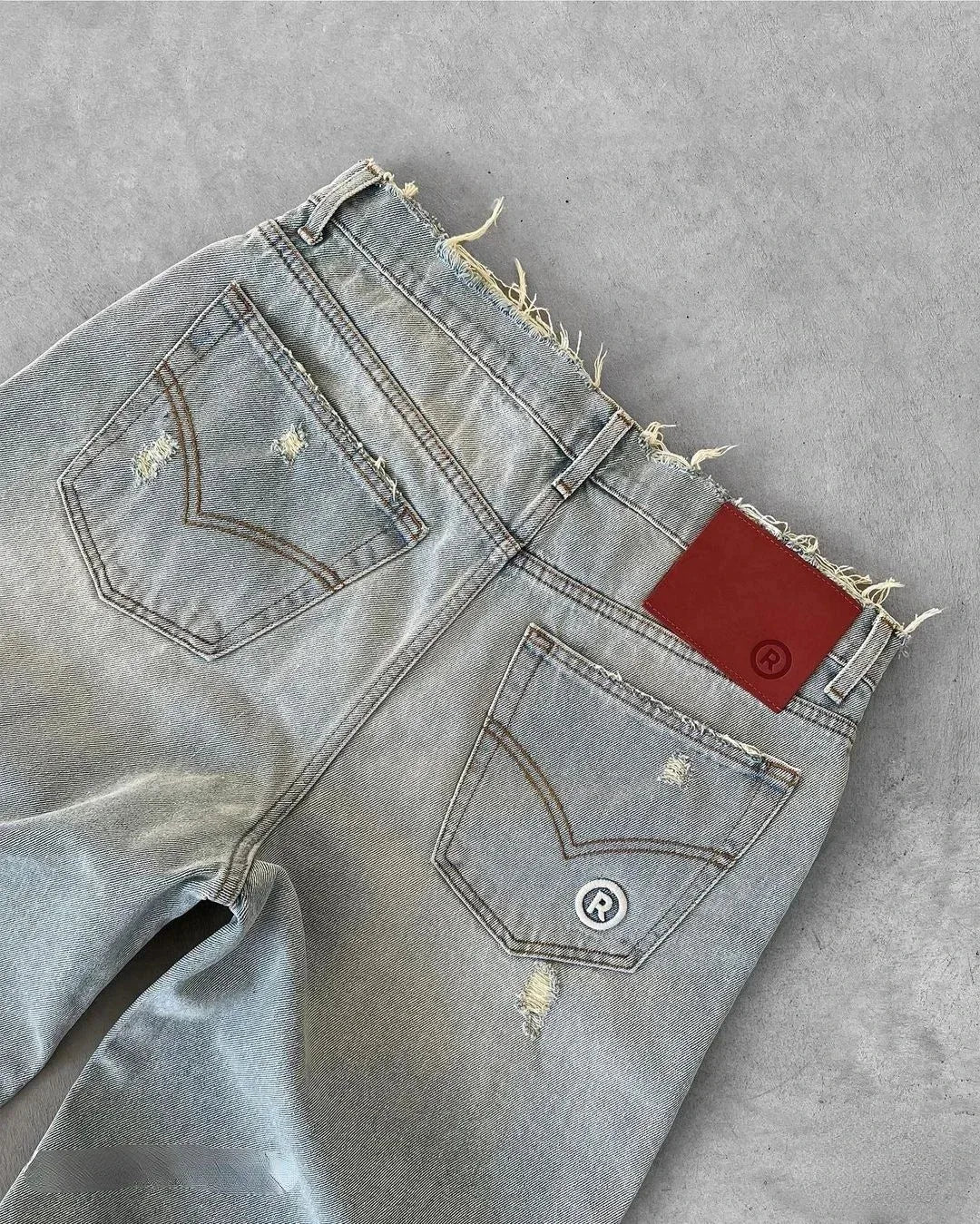 Pantalones vaqueros rectos desgastados para hombre, rotos, lavados, largos hasta los tobillos, holgados, lisos, con cremallera y bolsillos, informales, 2025