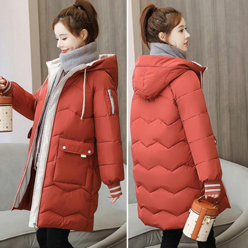 2025 New Women Long Down Cotton Jacket Korean Loose Cotton Coat Winter Thicken Warm Women Parkas Winter Female Hooded Coat