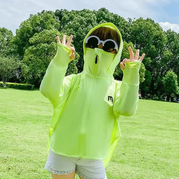 Children's Outdoor Ice Silk Sunscreen Jacket UV Resistant Children's Summer Cycling Sunscreen Jacket Children's Clothing