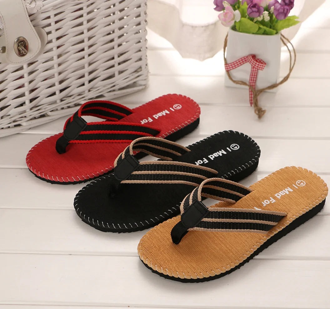 1pair New Summer Fashion Hard Wearing Outdoor Beach Sandals Men's Personality Flip-flops Slippers
