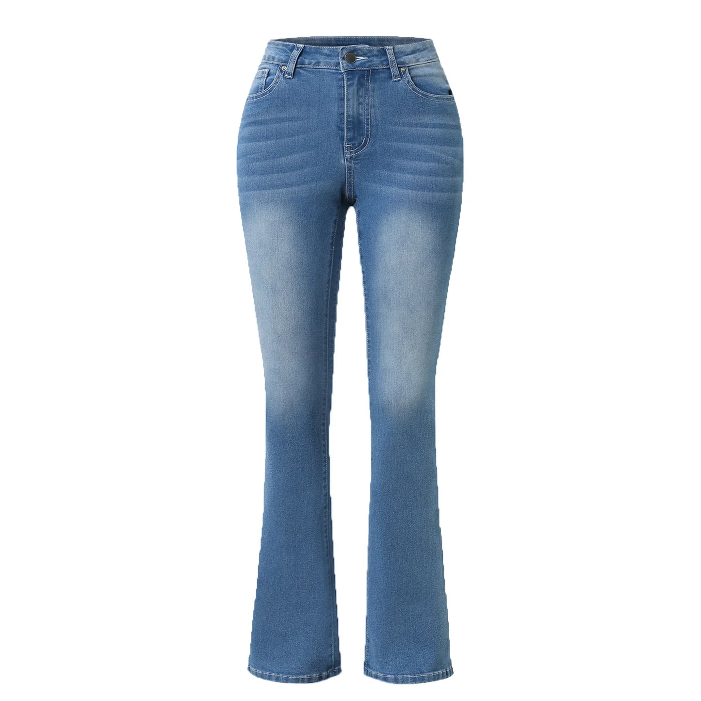 Jean bootcut extensible pour femme, coupe slim, tendance, évasé, décontracté, collection 2024