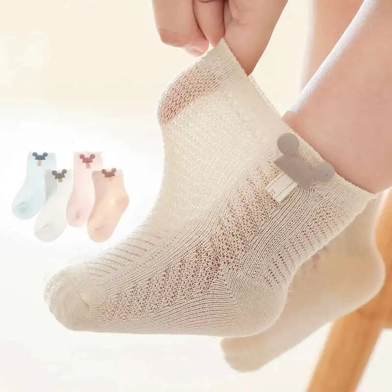 1 Pair Baby Socks Boys Girls Rabbit Ear Mouse Soft Summer Ultrathin Mesh Children Newborn Kids Infant Toddler Elastic