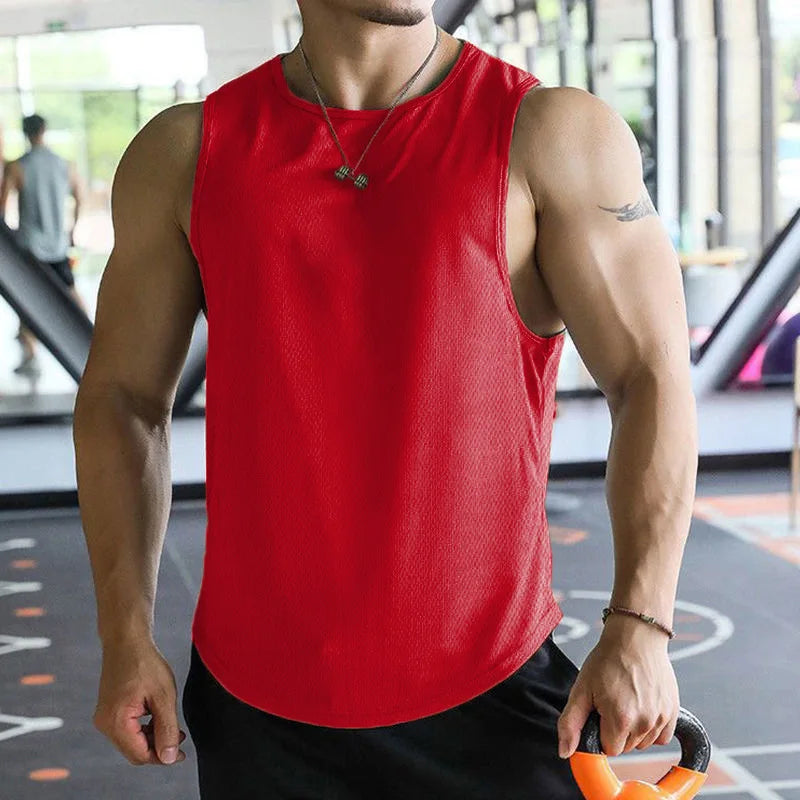 13 Color Men Vests Summer Male O-Neck Sleeveless Solid Breathable Loose Tank Tops QDH-BX1